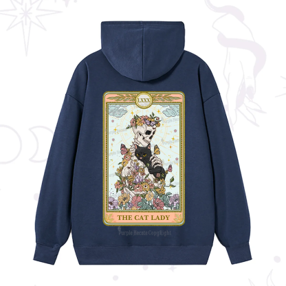 Purplehecate The Cat Lady Skeleton Tarot Hoodie