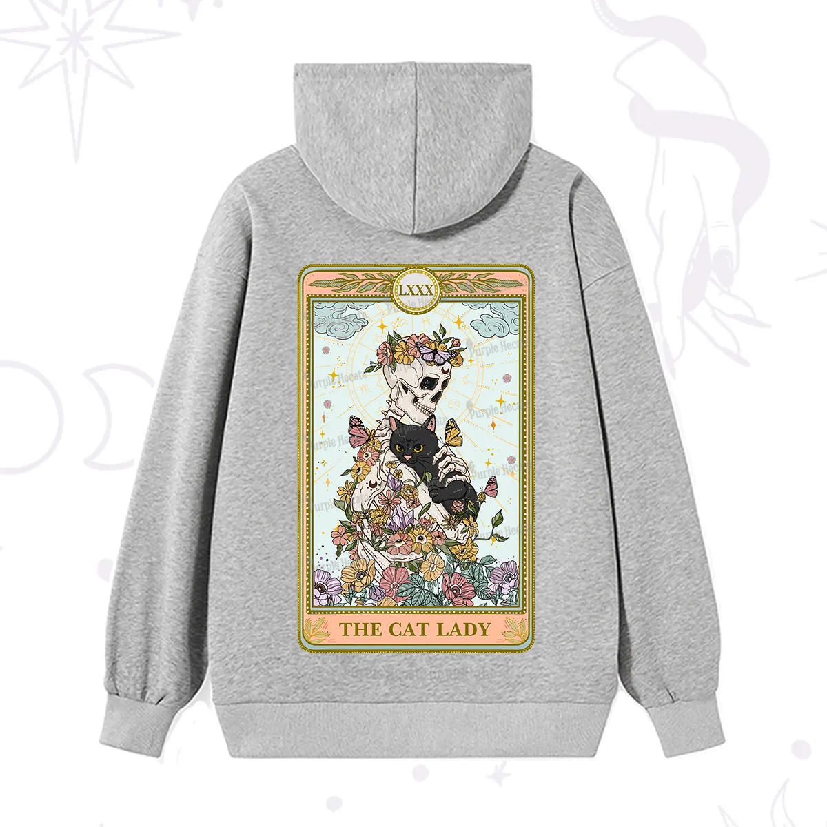 Purplehecate The Cat Lady Skeleton Tarot Hoodie