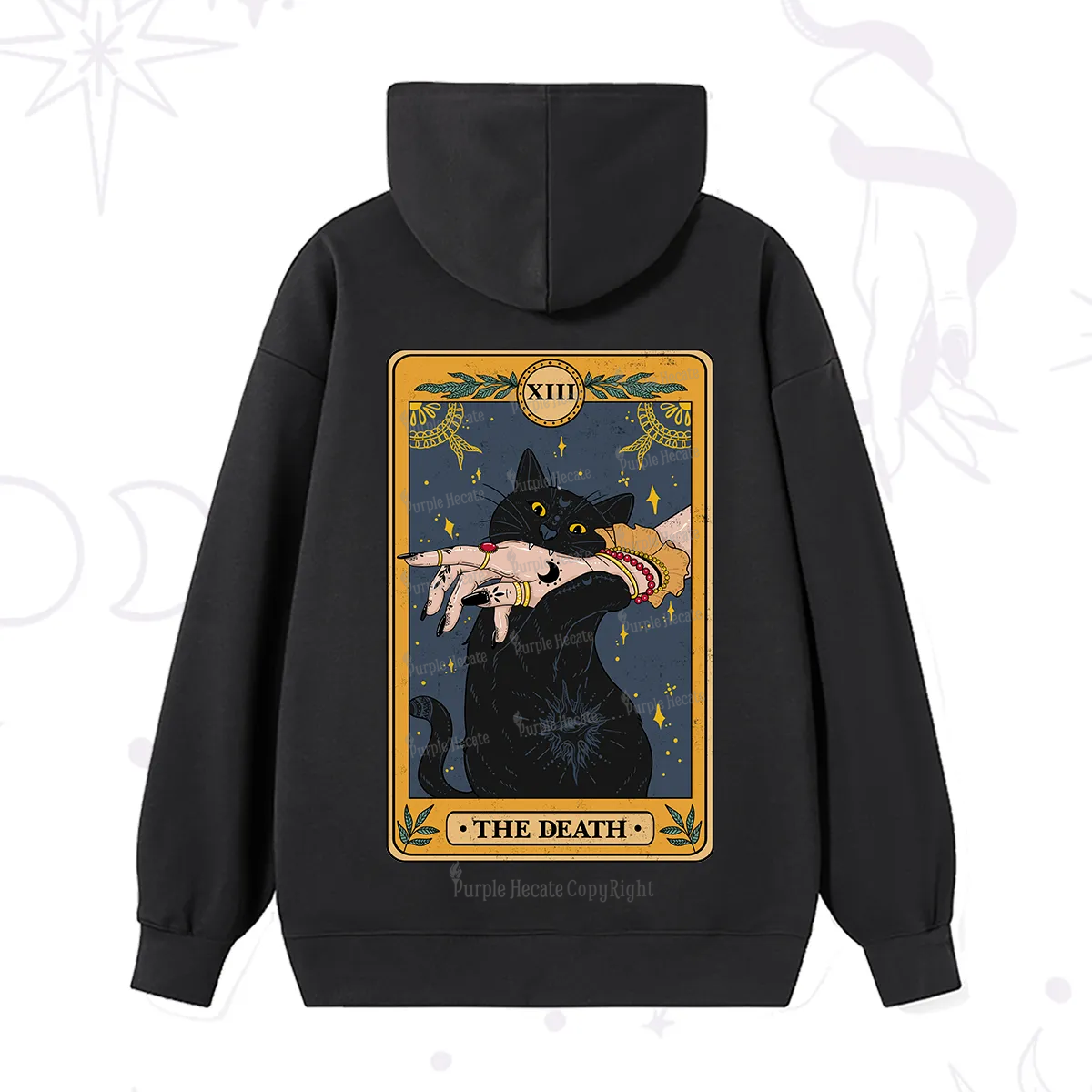 Purplehecate The Death Card Tarot Cat Hoodie
