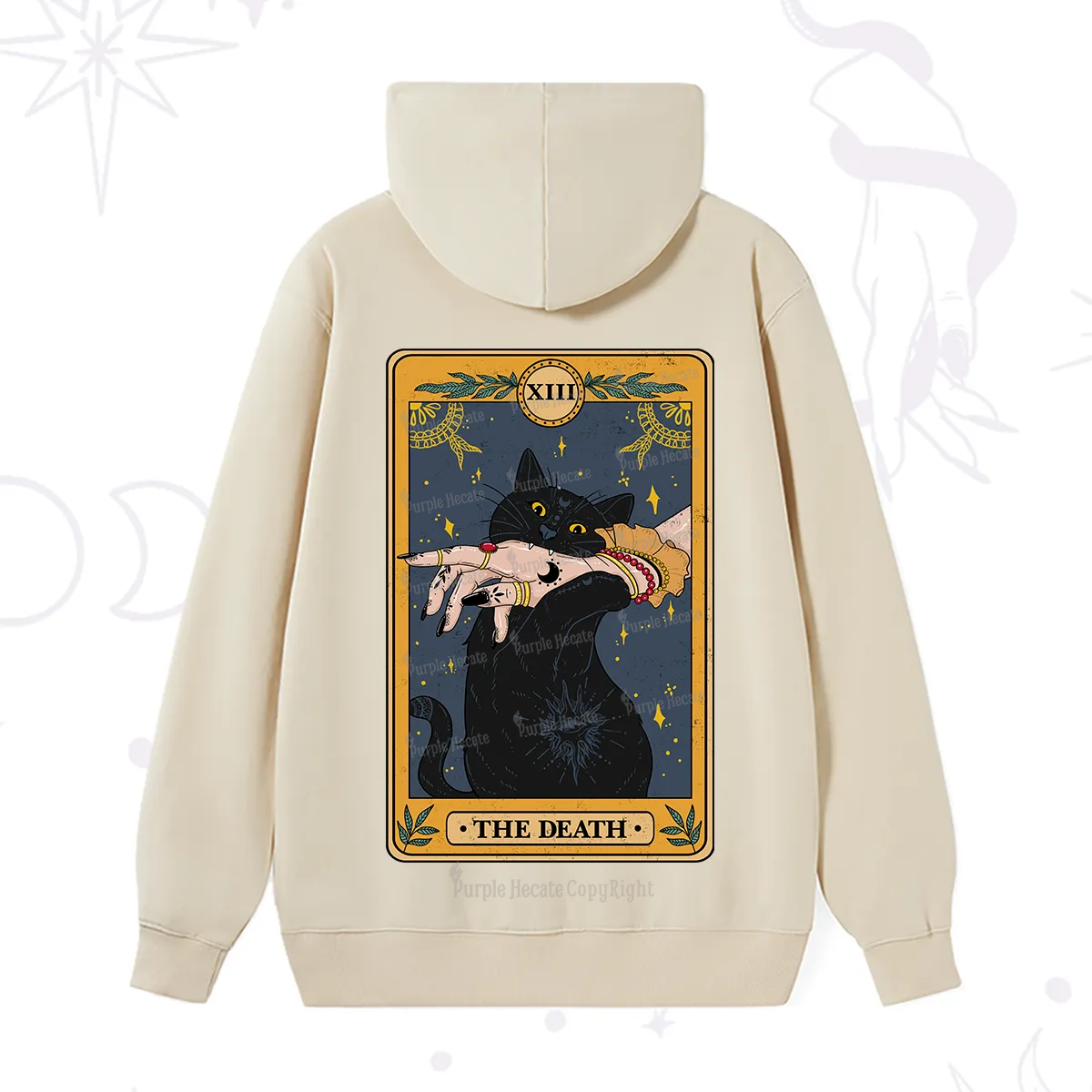 Purplehecate The Death Card Tarot Cat Hoodie