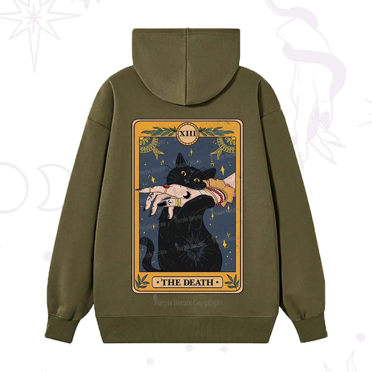 Purplehecate The Death Card Tarot Cat Hoodie