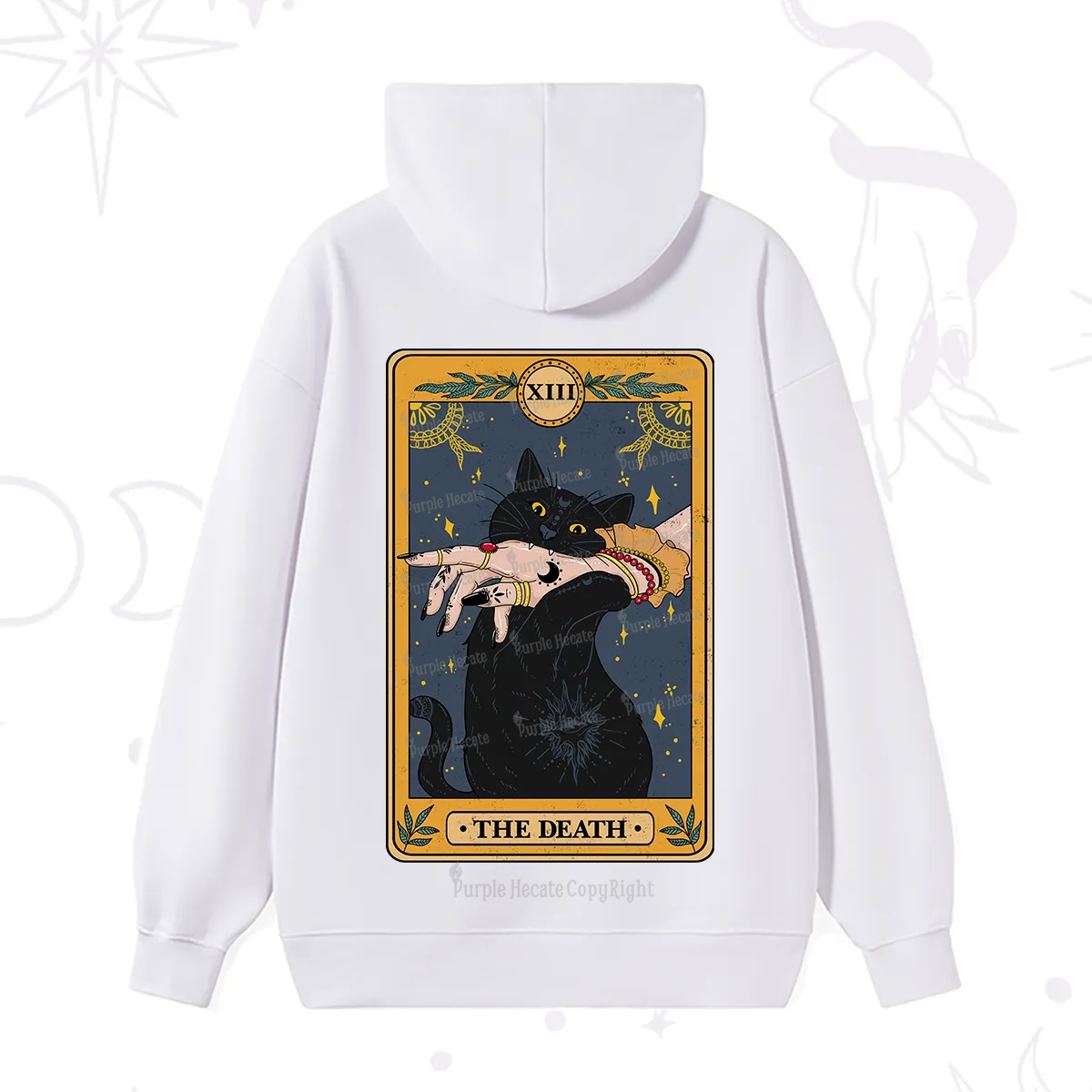 Purplehecate The Death Card Tarot Cat Hoodie
