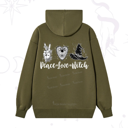 Purplehecate Peace Love Witch Hoodie