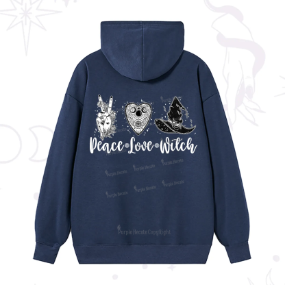 Purplehecate Peace Love Witch Hoodie