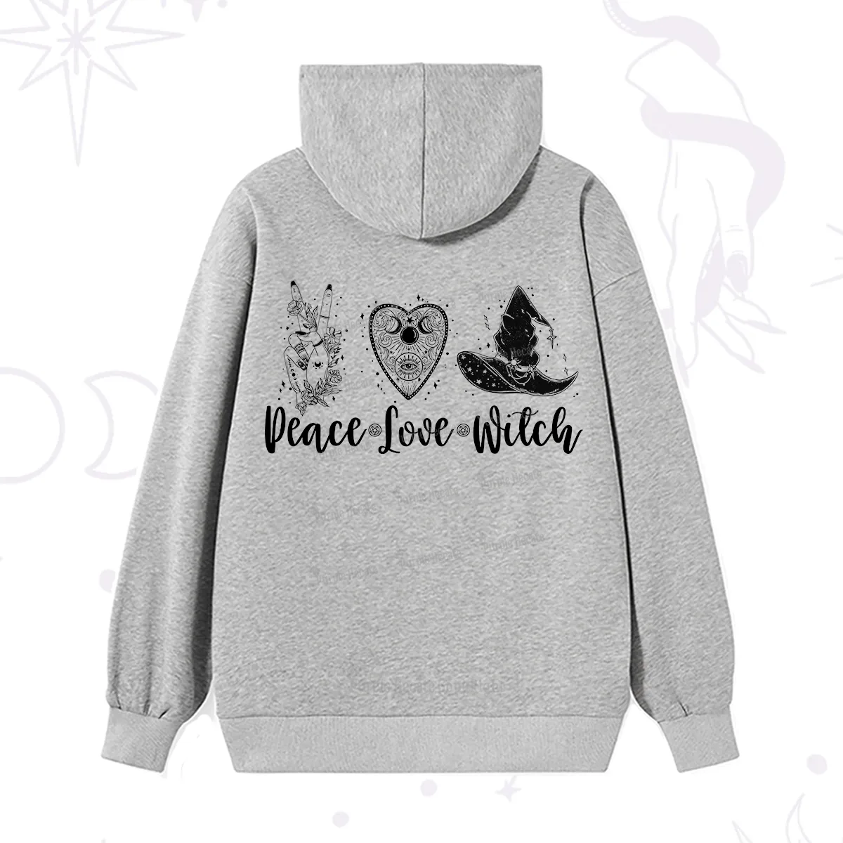 Purplehecate Peace Love Witch Hoodie