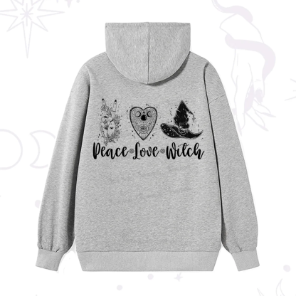 Purplehecate Peace Love Witch Hoodie