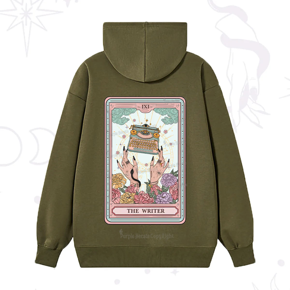 Purplehecate The Writer Tarot Card Hoodie