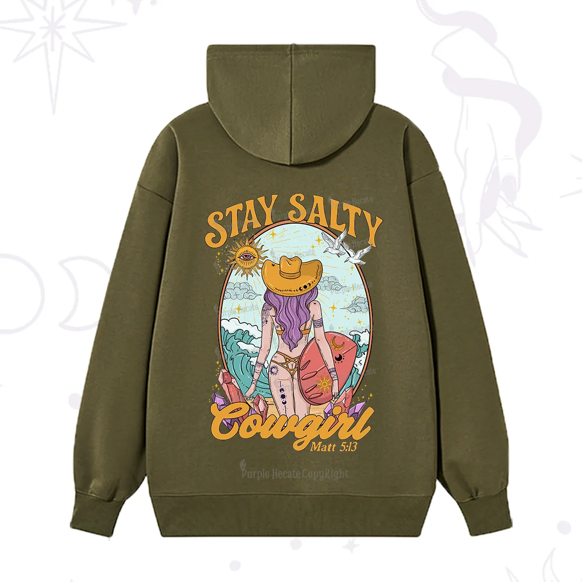 Purplehecate Stay Salty Cowgirl Hoodie