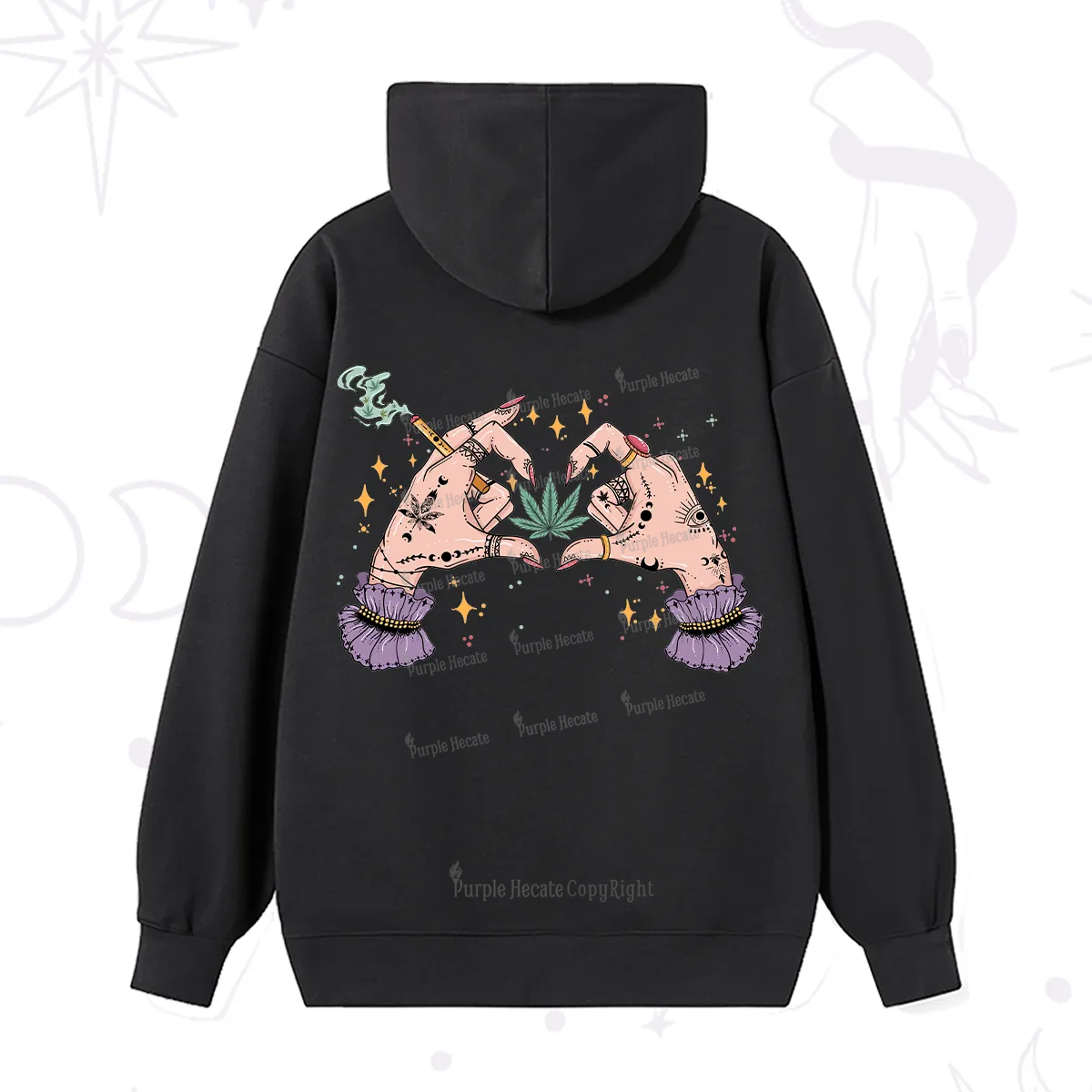 Purplehecate You're Never Alone If You Have Weed Hoodie