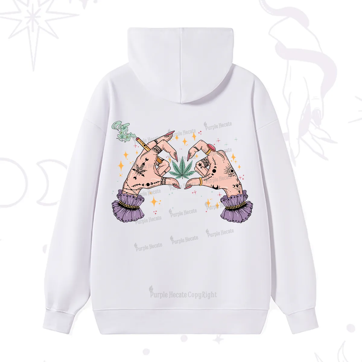 Purplehecate You're Never Alone If You Have Weed Hoodie