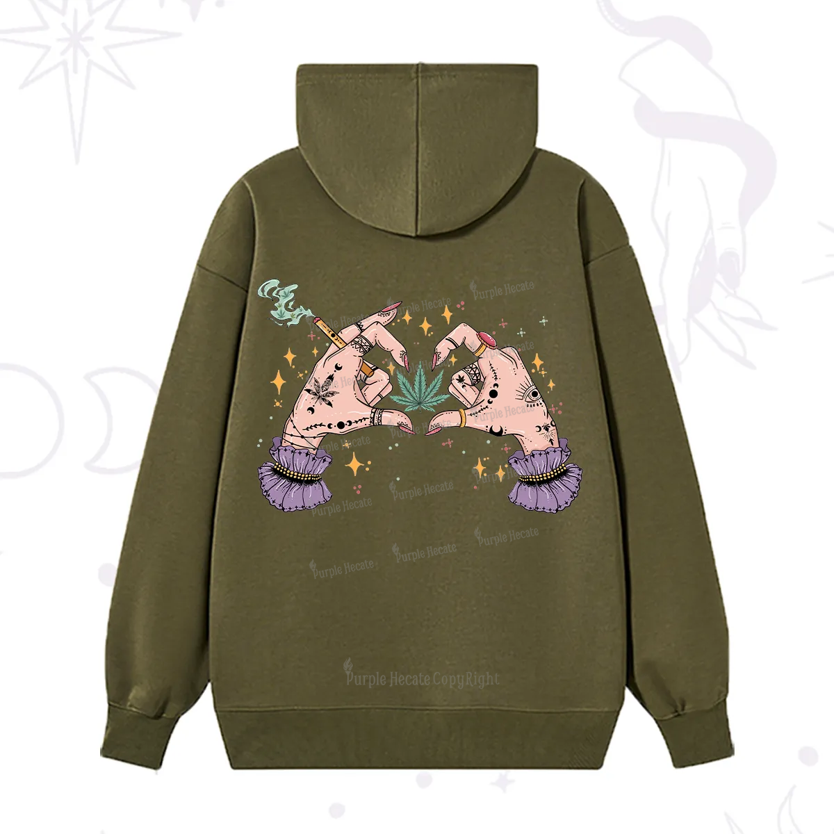 Purplehecate You're Never Alone If You Have Weed Hoodie