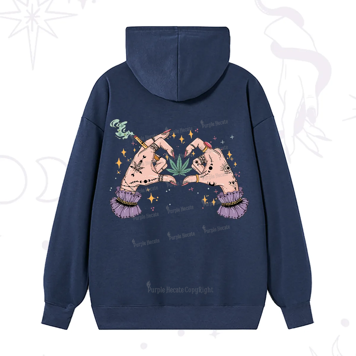 Purplehecate You're Never Alone If You Have Weed Hoodie