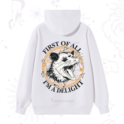 Purplehecate First Of All I Am A Delightful Angry Opossum Hoodie