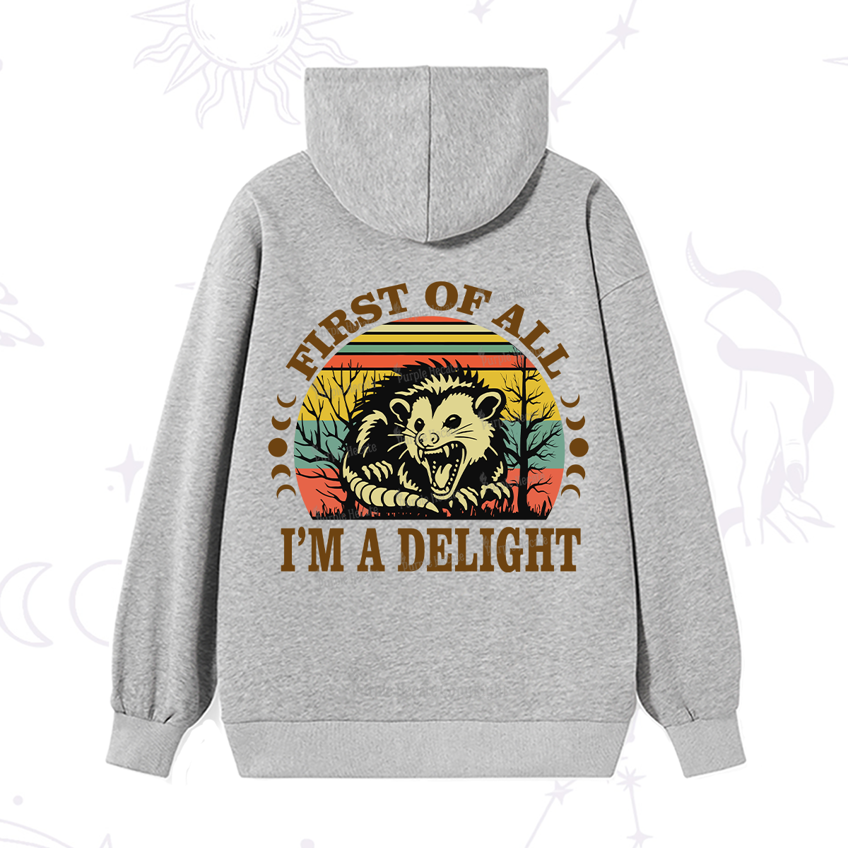 Purplehecate First Of All I'm A Delightful Opossum Hoodie