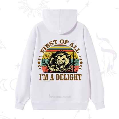 Purplehecate First Of All I'm A Delightful Opossum Hoodie