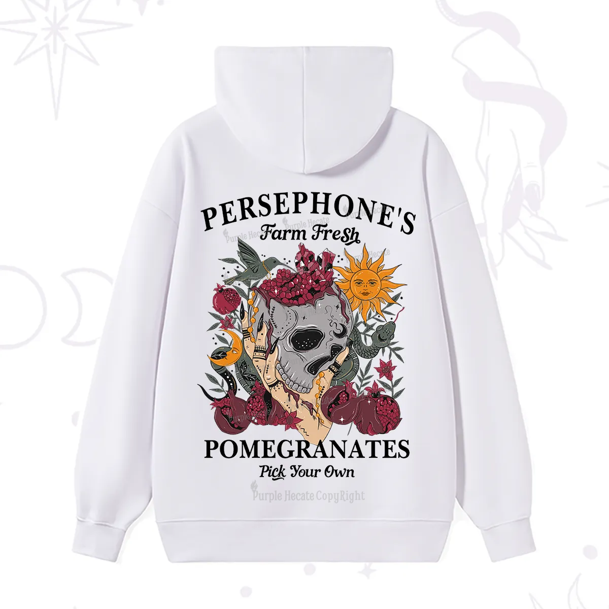 Purplehecate Persephone's Farm Fresh Pomegranates Pick Your Own Hoodie