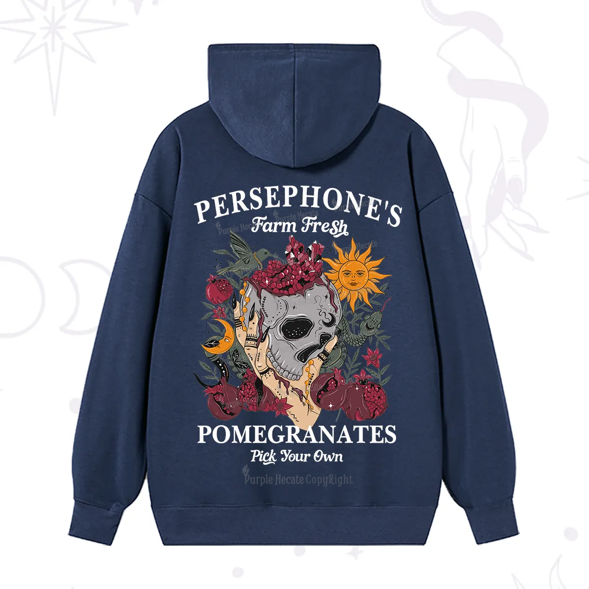 Purplehecate Persephone's Farm Fresh Pomegranates Pick Your Own Hoodie