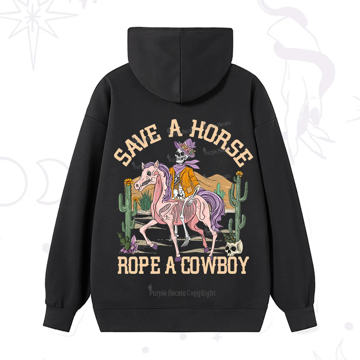 Purplehecate Save A Horse Rope A Cowboy Hoodie