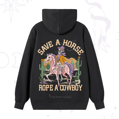Purplehecate Save A Horse Rope A Cowboy Hoodie
