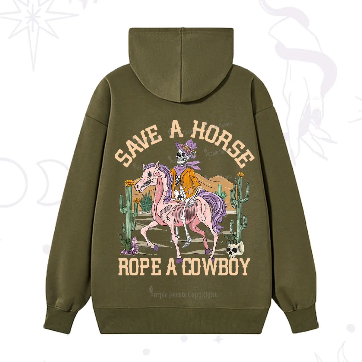 Purplehecate Save A Horse Rope A Cowboy Hoodie