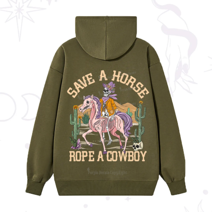 Purplehecate Save A Horse Rope A Cowboy Hoodie