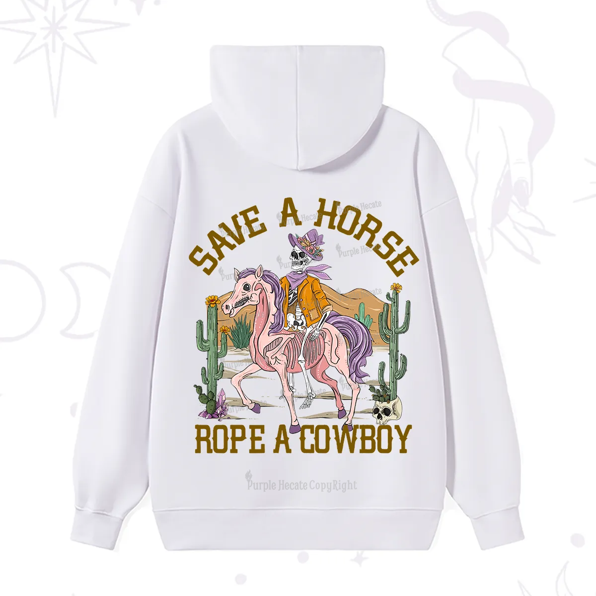 Purplehecate Save A Horse Rope A Cowboy Hoodie