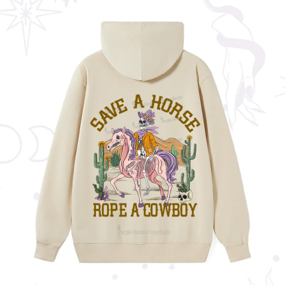 Purplehecate Save A Horse Rope A Cowboy Hoodie