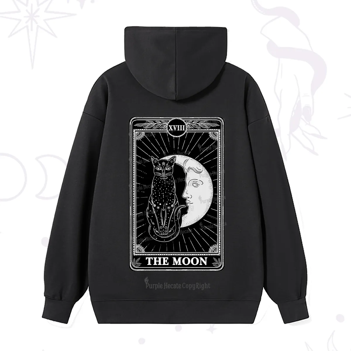 Purplehecate The Moon Tarot Card Hoodie