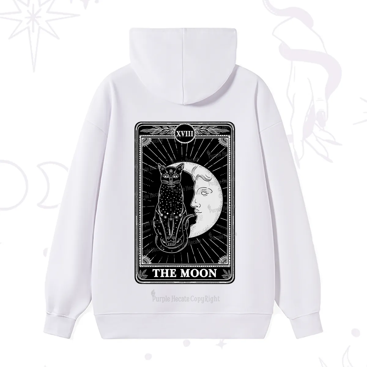 Purplehecate The Moon Tarot Card Hoodie