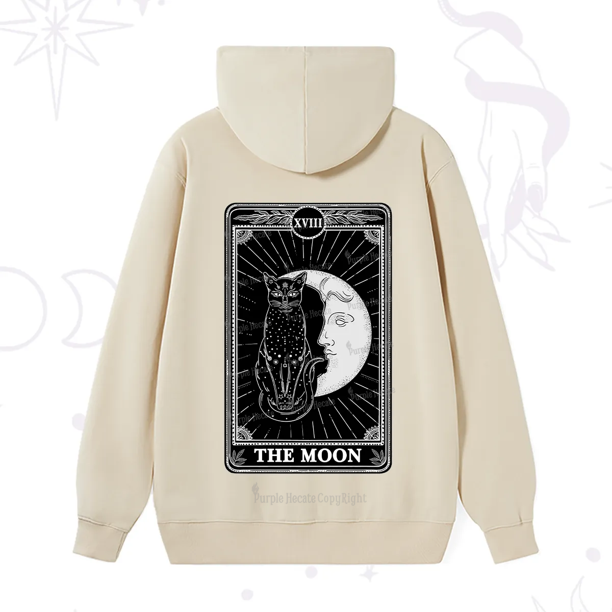 Purplehecate The Moon Tarot Card Hoodie