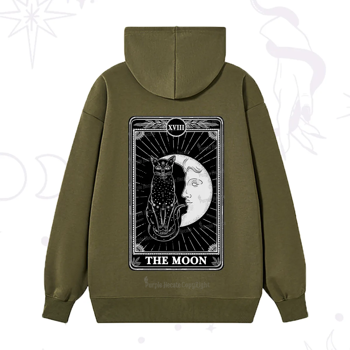 Purplehecate The Moon Tarot Card Hoodie