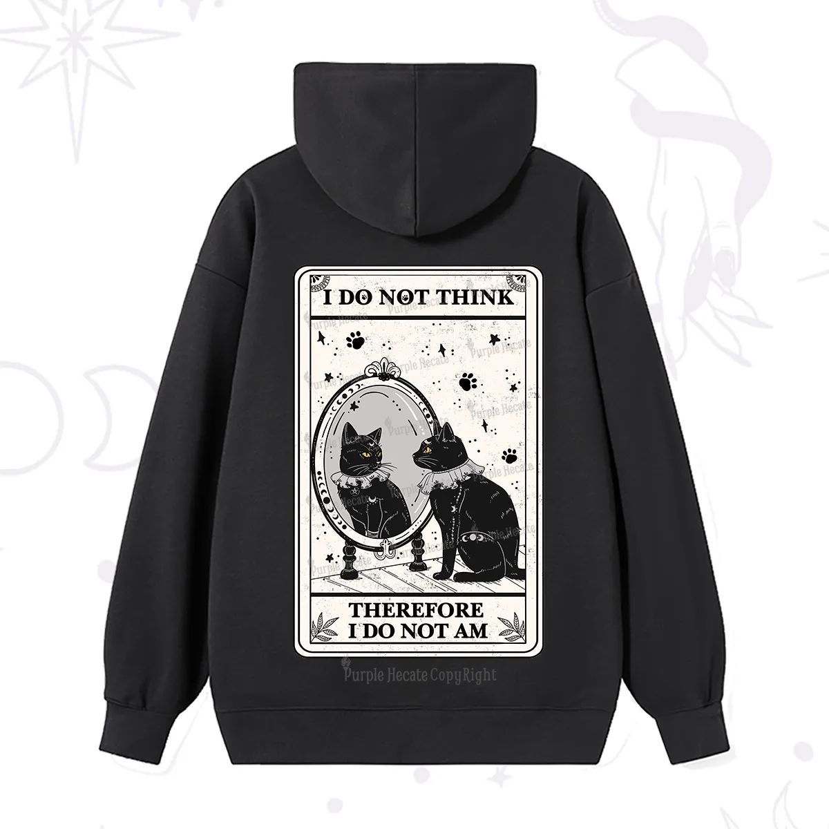 Purplehecate The I Do Not Think Therefore I Do Not Am Oracle Card Hoodie