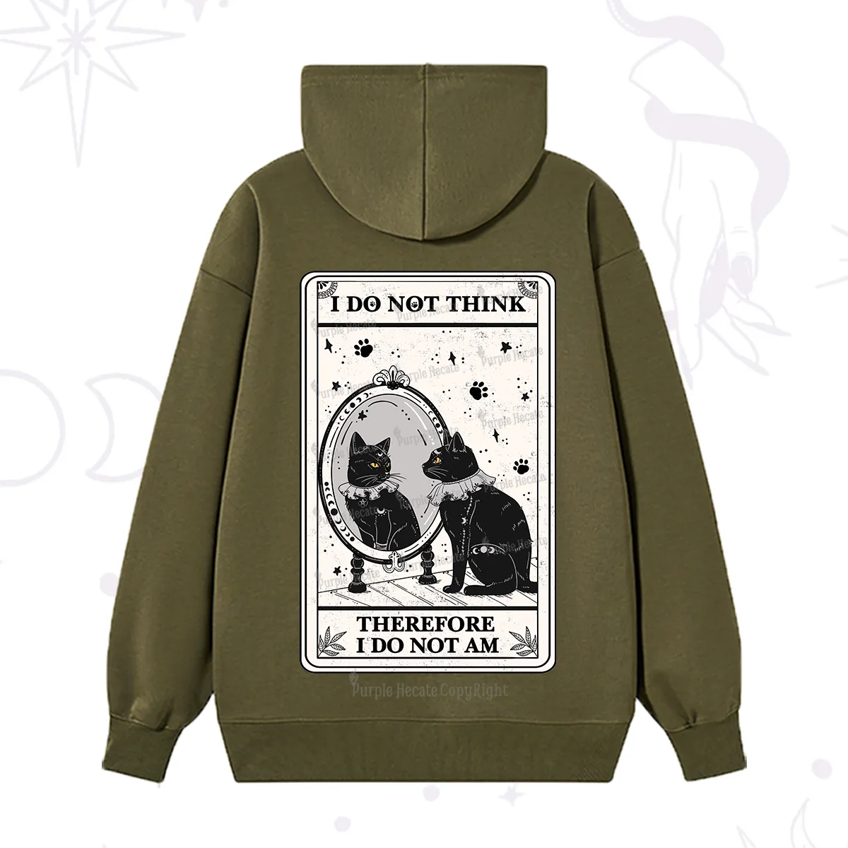 Purplehecate The I Do Not Think Therefore I Do Not Am Oracle Card Hoodie