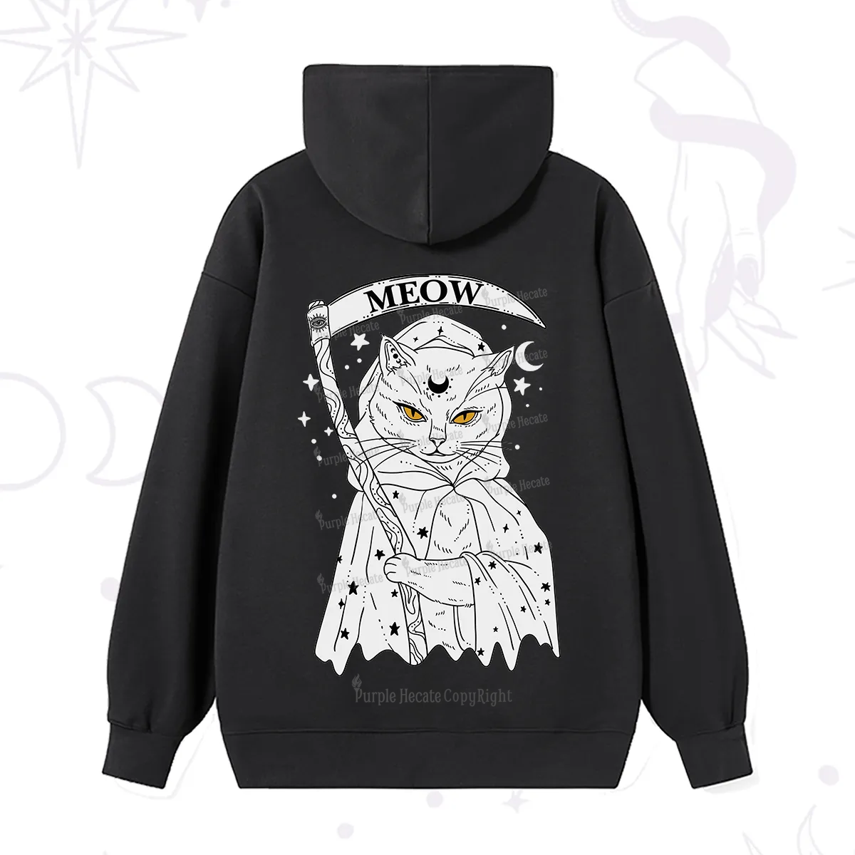 Purplehecate Grim Meow Reaper Hoodie