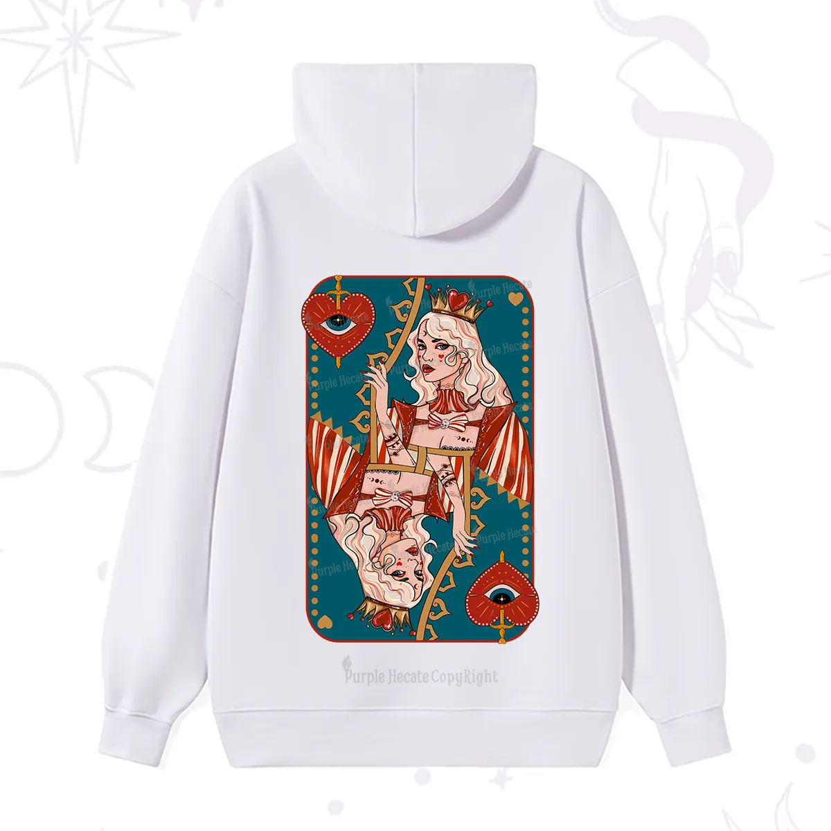 Purplehecate Mystic Queen of Hearts Hoodie