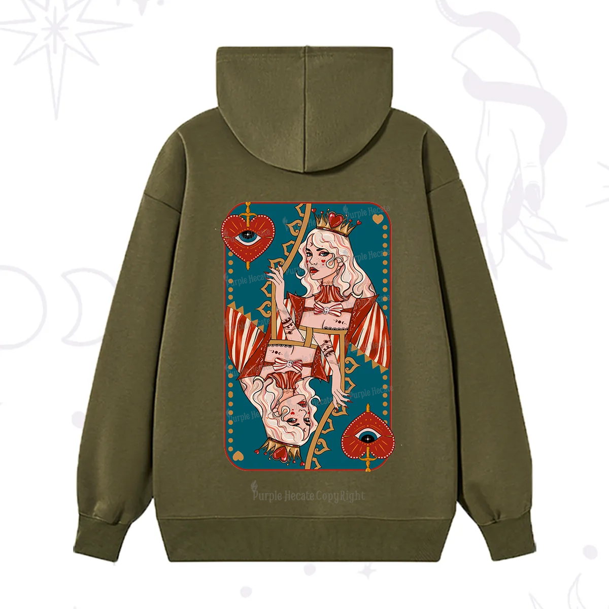 Purplehecate Mystic Queen of Hearts Hoodie