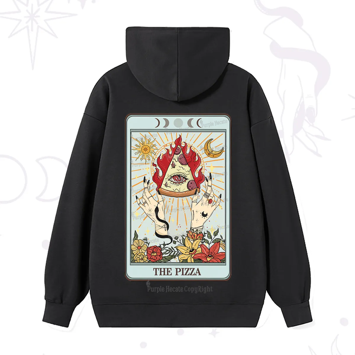 Purplehecate The Pizze Food Tarot Card Hoodie