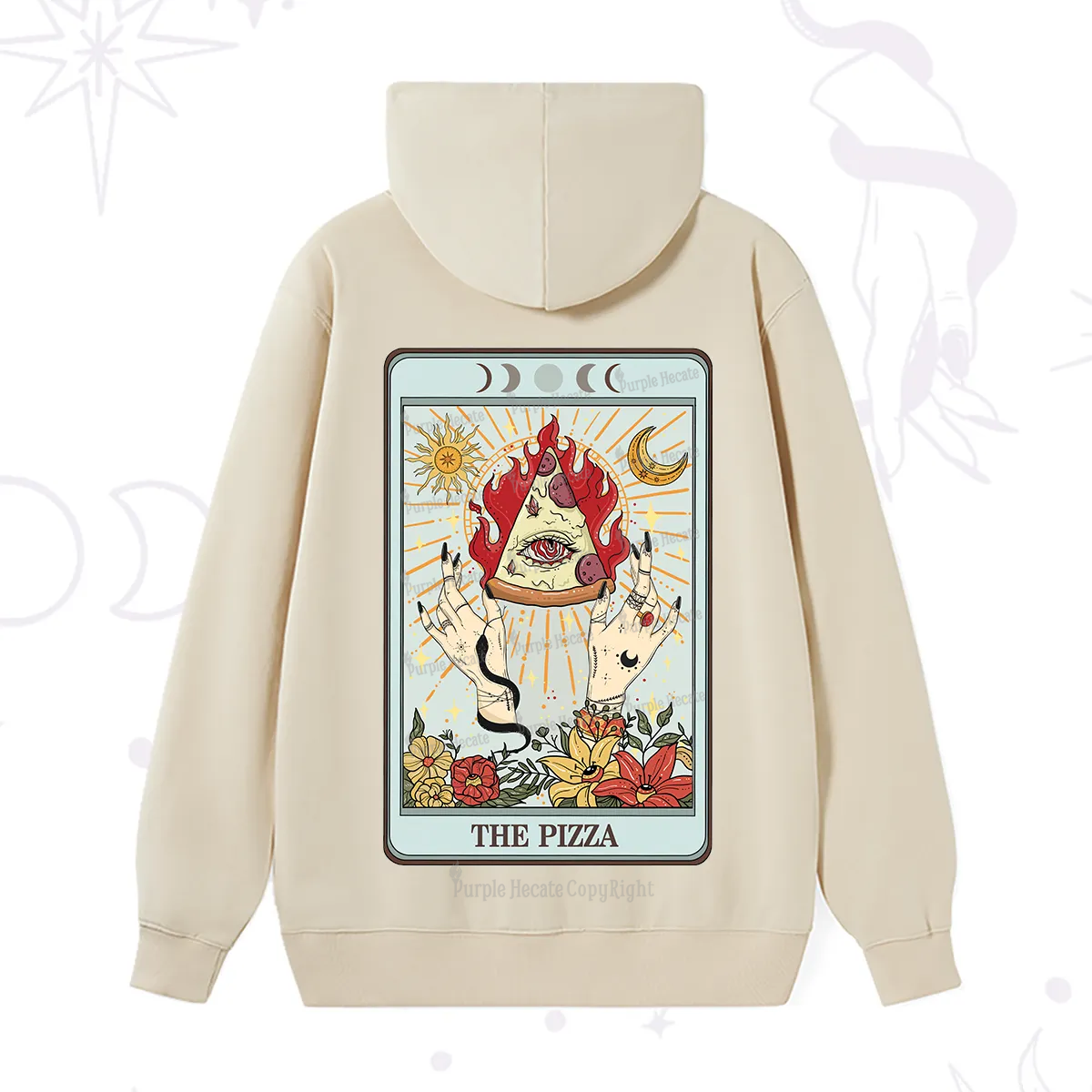 Purplehecate The Pizze Food Tarot Card Hoodie