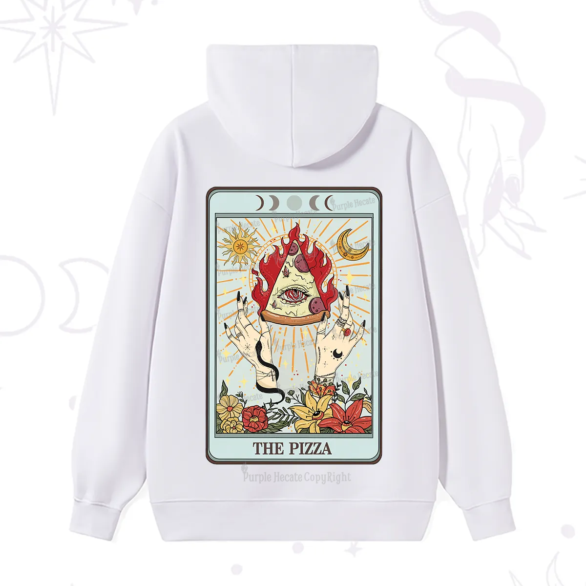 Purplehecate The Pizze Food Tarot Card Hoodie