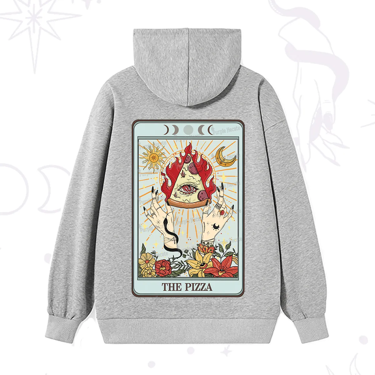 Purplehecate The Pizze Food Tarot Card Hoodie