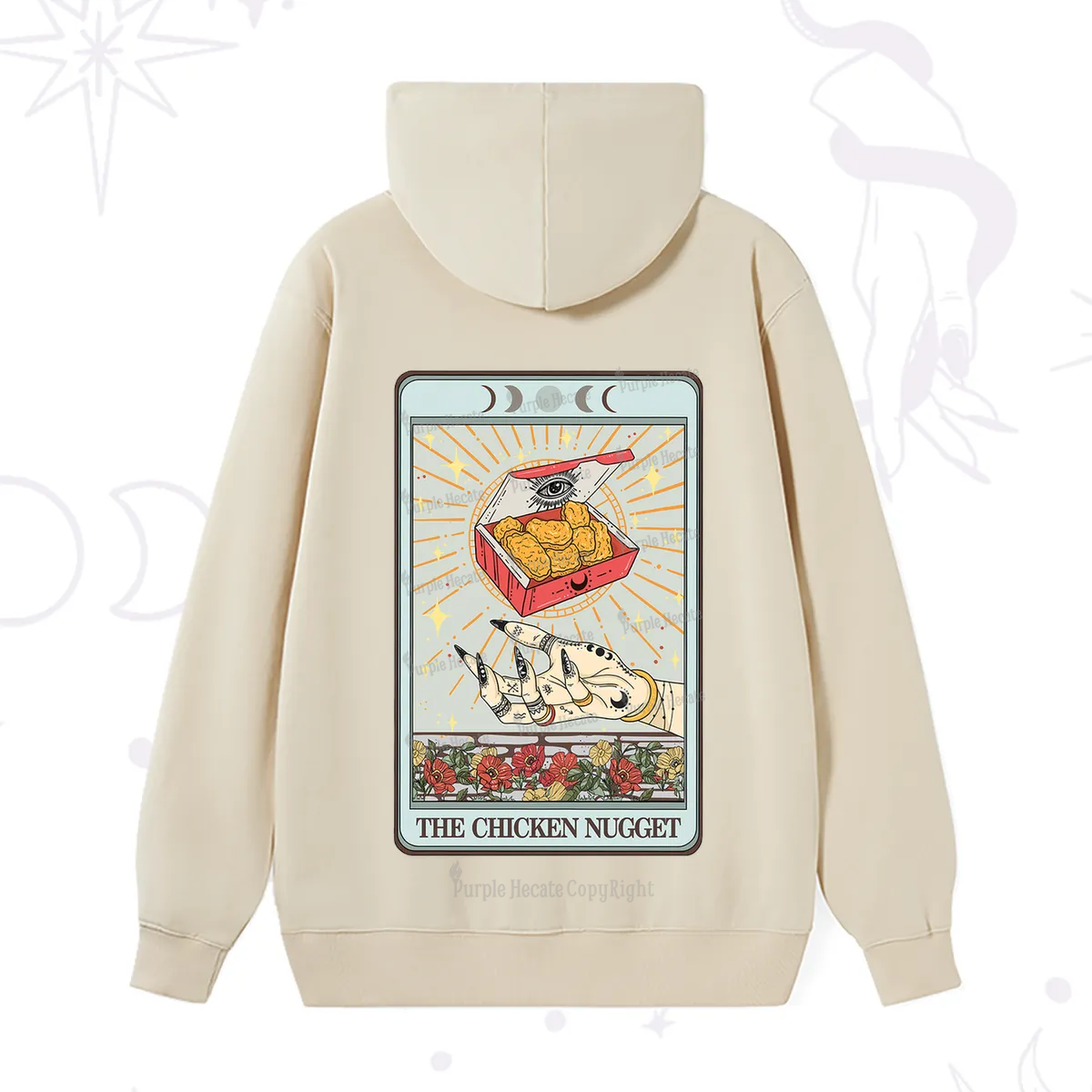 Purplehecate The Chicken Nugget Tarot Card Hoodie