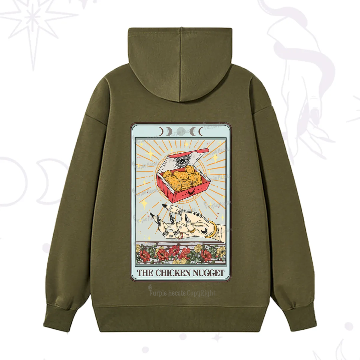 Purplehecate The Chicken Nugget Tarot Card Hoodie