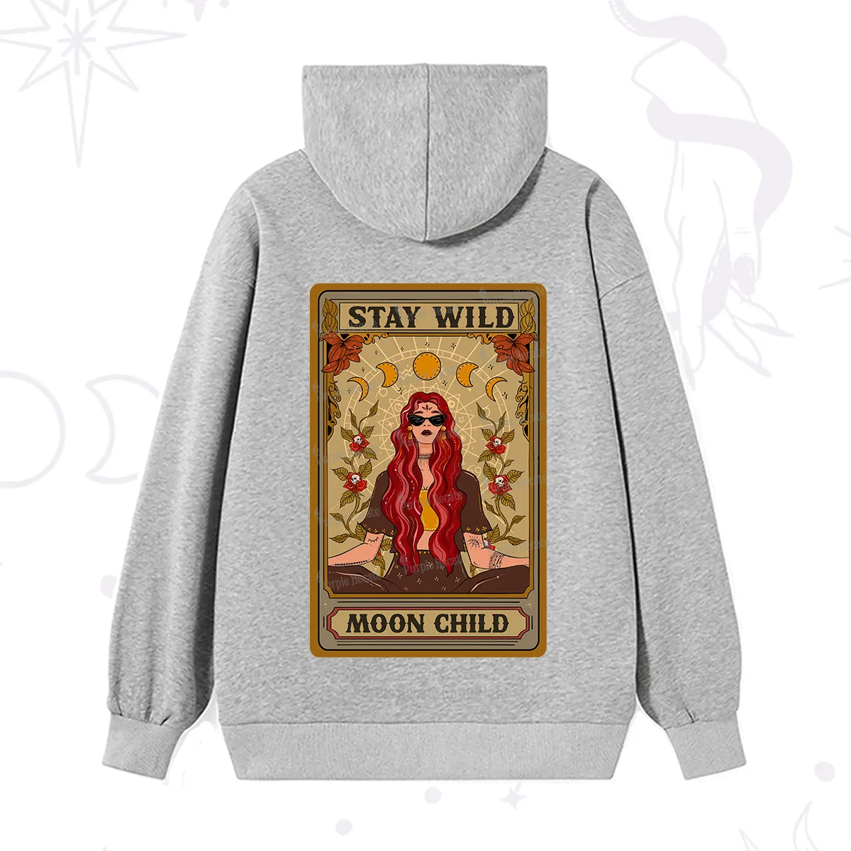 Purplehecate The Stay Wild Moon Child Oracle Card  Hoodie