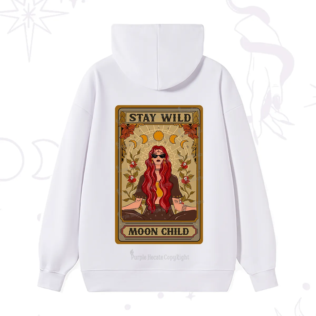 Purplehecate The Stay Wild Moon Child Oracle Card  Hoodie