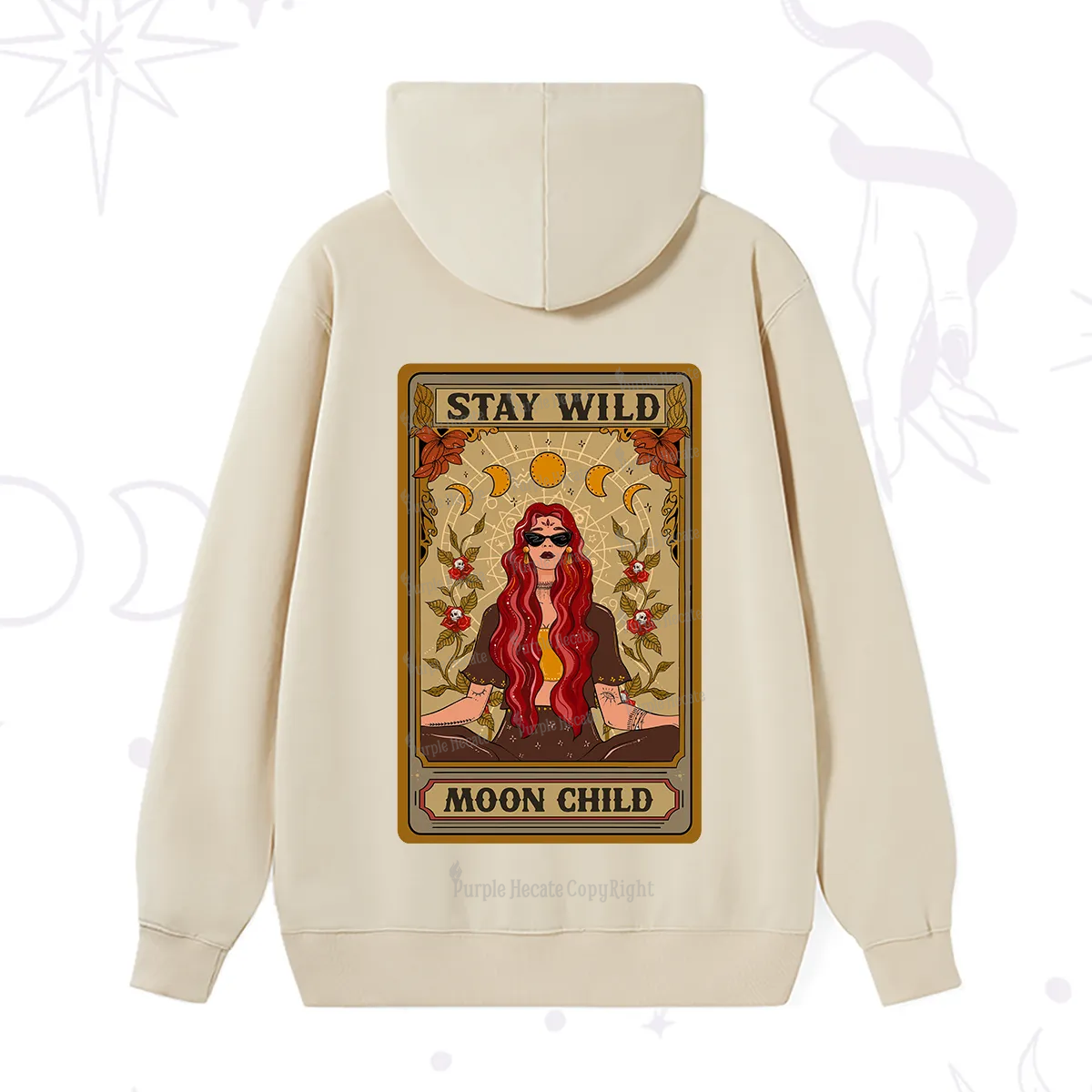 Purplehecate The Stay Wild Moon Child Oracle Card  Hoodie