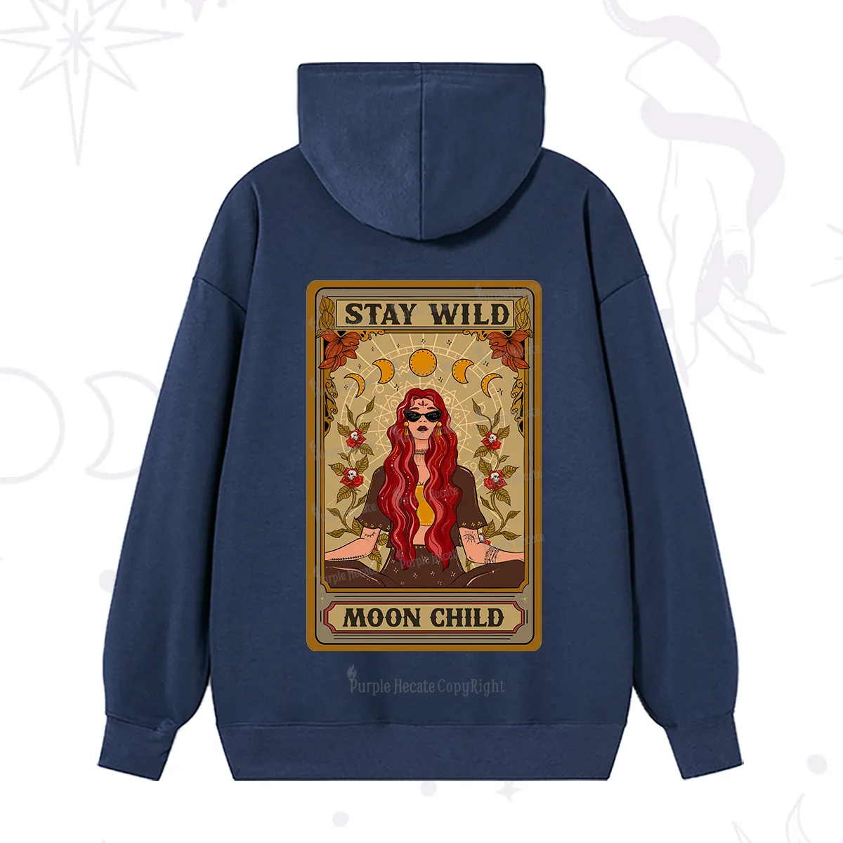 Purplehecate The Stay Wild Moon Child Oracle Card  Hoodie
