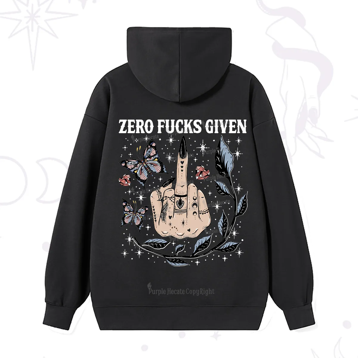 Purplehecate Zero Fucks Given Hoodie