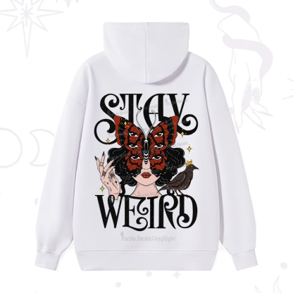 Purplehecate Stay Weird Gothic Butterfly Oracle Hoodie