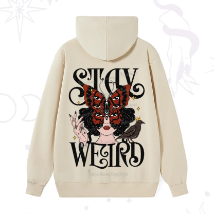 Purplehecate Stay Weird Gothic Butterfly Oracle Hoodie
