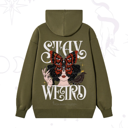 Purplehecate Stay Weird Gothic Butterfly Oracle Hoodie